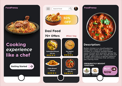 FoodFrenzy Food Restaurant App Design design figma graphic design illustration logo ui ui ux design
