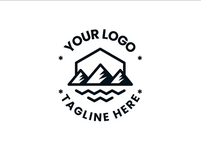 Mockup Logo brand branding circular creative design exagon graphic design identity inspiration logo mockup moutain sea tagline template vector