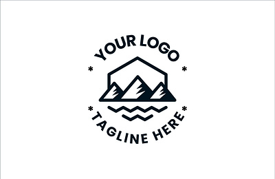Mockup Logo brand branding circular creative design exagon graphic design identity inspiration logo mockup moutain sea tagline template vector