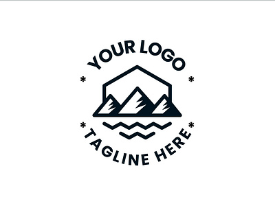 Mockup Logo brand branding circular creative design exagon graphic design identity inspiration logo mockup moutain sea tagline template vector