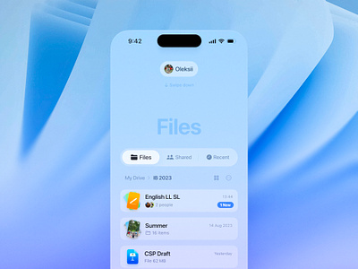 Files app ‒ iOS Concept app design file manager files ios mobile ui ux