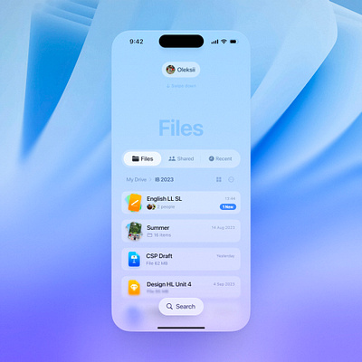 Files app ‒ iOS Concept app design file manager files ios mobile ui ux