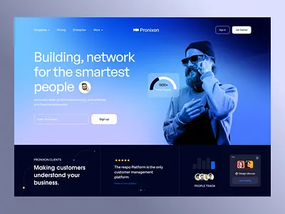 Sales Management Website - Pronixon design system finance fintech header headerexploration headerpage modern design people sales sales header page design salesmanagement salesmanagement website smart webdesign webpage website design