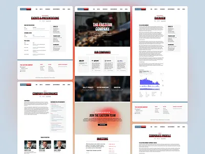 The Eastern Company Redesign gradient ui design web design