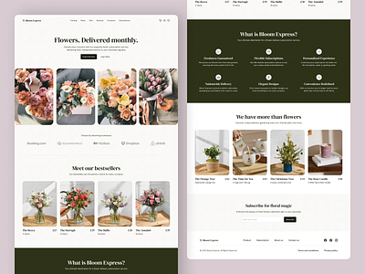 Flower Subscription Service Landing Page branding clean concept design flowers landing landing page ui ux webdesign