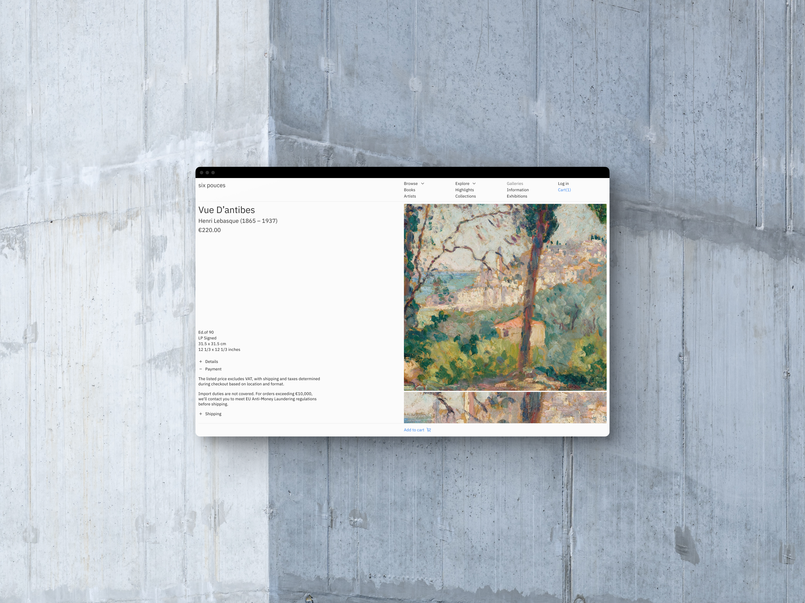 Inner page design for an online art store art direction dailyui design e commerce graphic design home page landing lithuania minimal modern shop site typography ui uidesign user interface ux vilnius web design website