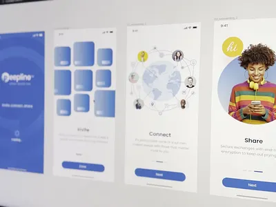 Peepline Mobile App - iOS & Android android animation application branding chat graphic design iphone logo mobile networking splash ui ux