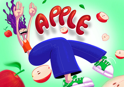 Apple love ! 2d adversiting branding children ill illustration logo