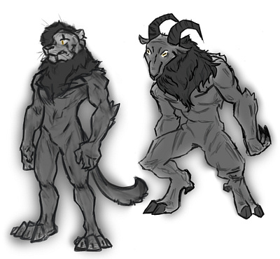werewolf's goat and lion animation ui