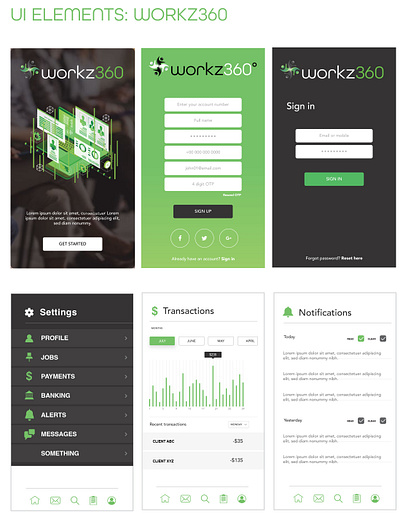 Workz360 app branding design graphic design logo ui ux