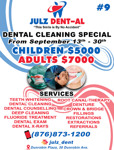 Julz-Dent Special Flyer branding graphic design photoshop poster