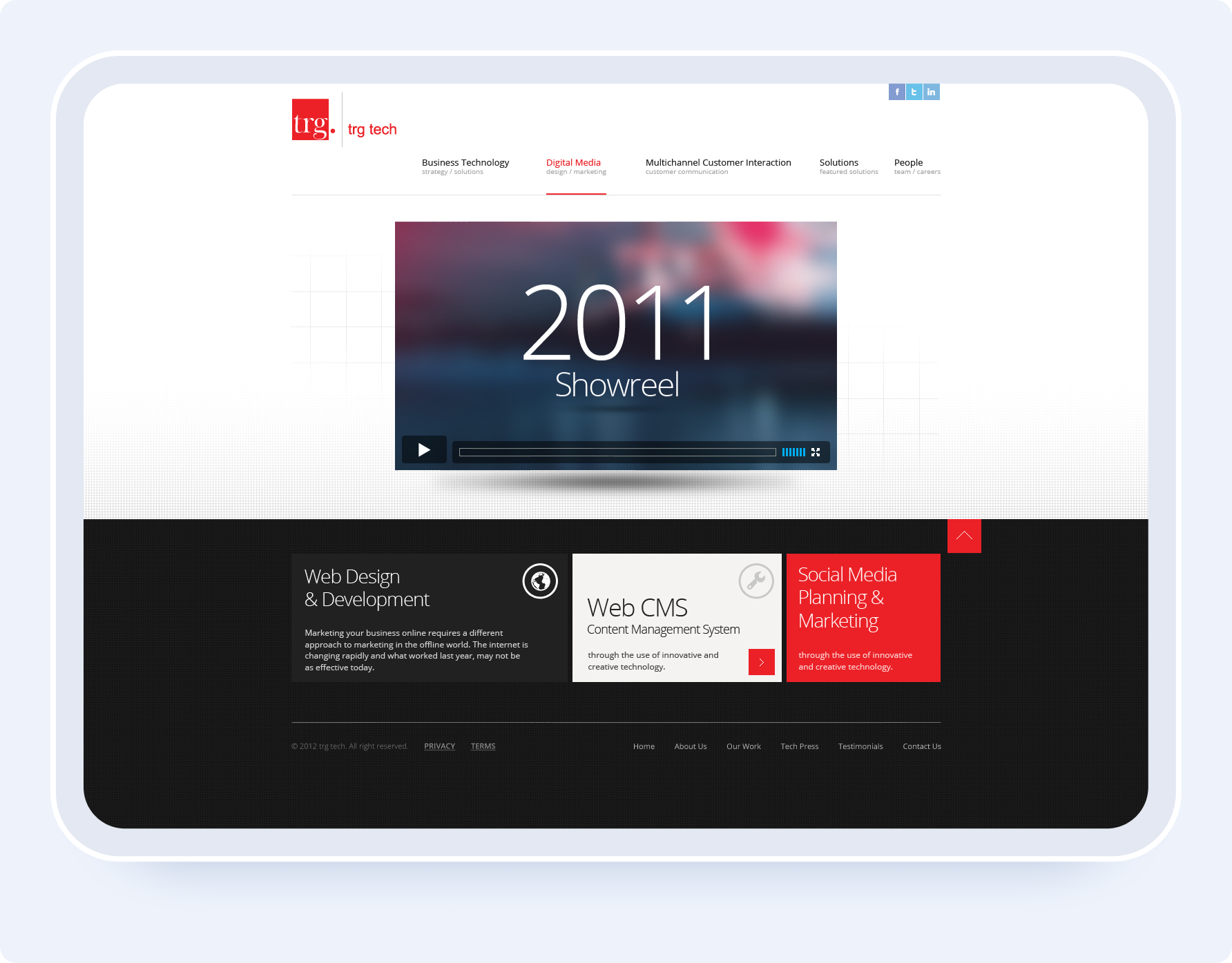 TRG Tech - Website business digital media technology ui ux website