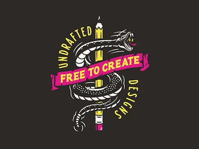 Undrafted Designs Snake Illustration branding illustration lettering lockup logo snake