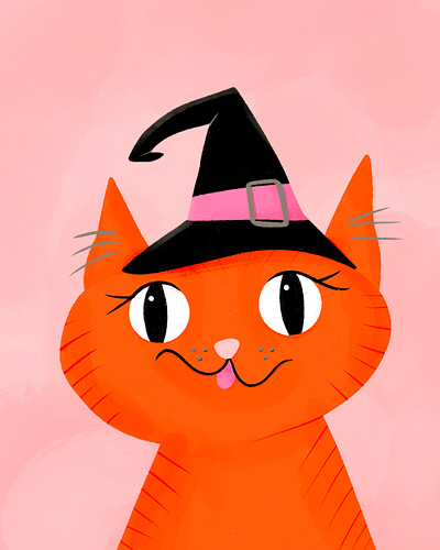 Witchy Kitty cat halloween illustration procreate spooky witch witchy