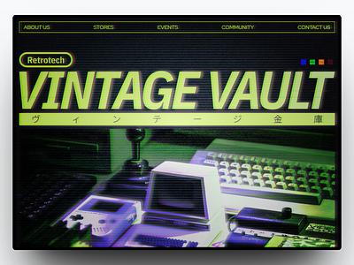 Vintage Vault - Online Store Website branding design ecommerce graphic design landing page online store ui vaporwave vintage web design