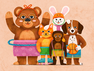 1,2,3 Count with me! animals childrenbook colorful countingbook cute illustration cuteanimals digital illustration illustration picturebook procreate sports