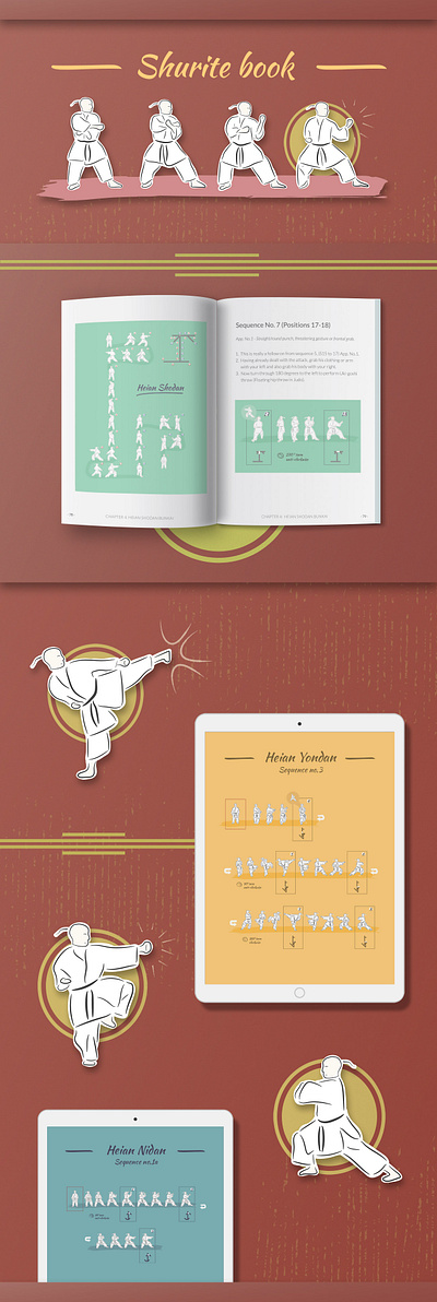 Illustrations for the book 'Karate Kata Analysis: A Guide' digital illustration illustration vector