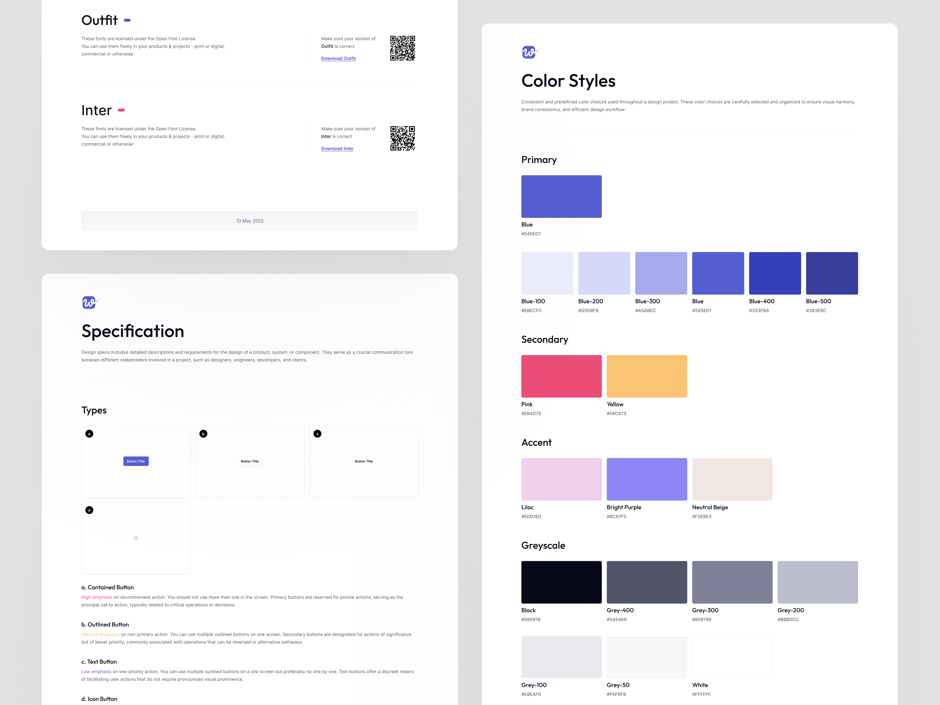 Windsor.io - Design System ai button buttons clean color colors components design system documentation font fonts guidelines icons jakubszewczyk style styles table token ui web