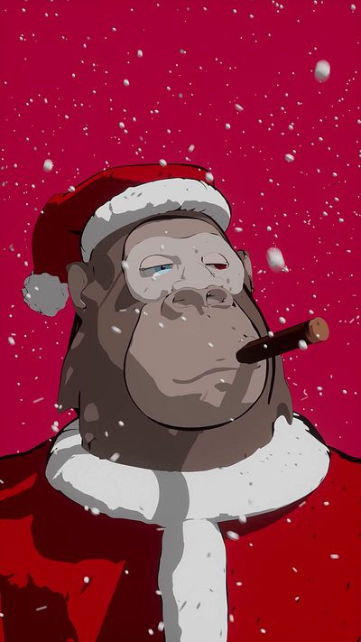 Santa Ape and Christmas Gift 3d animation character animation christmas cinema 4d motion graphics santa