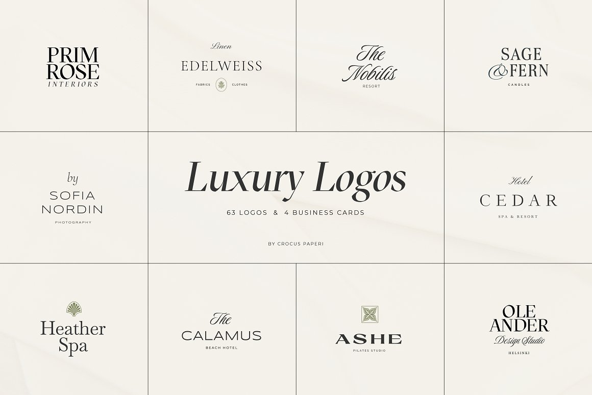 LUXURY Logos & Business Card brand template cosmetics logo designer logo jewelry logo logo bundle logo concept logo design logo template luxury mockup restaurant logo skincare logo