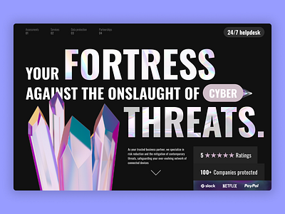 Fortress - A Cyber Security Website cyber security cyber security website daily ui header home home page illustration it it company it website landing page modern ui ux web design website