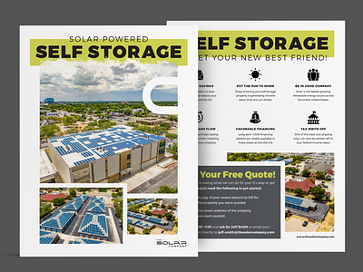 Self Storage Flyer - The Solar Company flyer icon heading lead generation leads lime green one pager sales sheet self storage solar solar panels solar power us letter