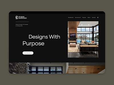 Interior Design Website - Portland, OR asymmetrical black bold boutique website clean interior design minimalist moody squarespace website