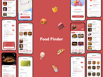 Food Finder - Food Delivery App app design mobile ui ux