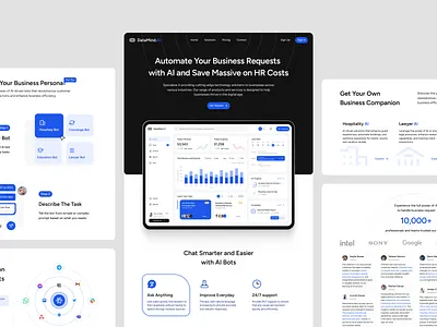 Datamind.AI - AI Automation Landing Page ai ai chat ai landing page ai tools ai web design ai website chatbot clean dashboard homepage landing page minimalist modern saas homepage saas landing page saas web design saas website ui web web design