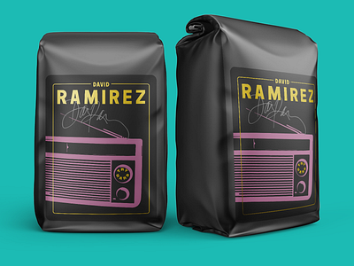 David Ramirez x Try Hard Coffee Roasters branding coffee package design