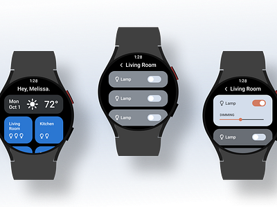 Home Monitoring Dashboard - Wearables android card color dailyui design home monitoring smartwatch toggle ui ux wearables