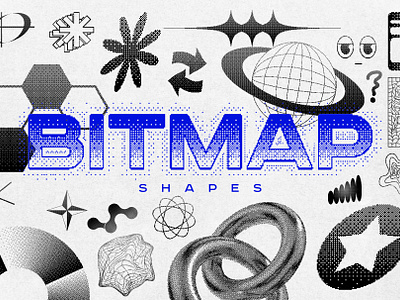 Bitmap Shapes Vol.1 2d 3d bitmap cover design elements futuristic geometric graphic design illustration logo objects poster shapes ui