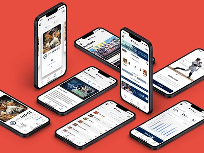 MLB Home Run Derby App baseball branding braning data visualization design figma illustration leaderboard live event mobile app player profile product design scoreboard sports ui ux visual design