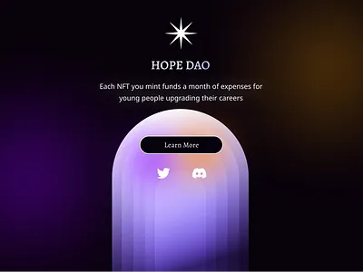 Hope DAO NFT Website crypto nft ui ux web3