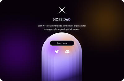 Hope DAO NFT Website crypto nft ui ux web3