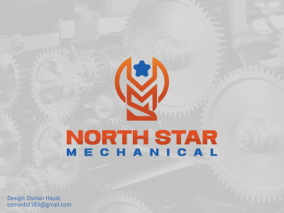 North Star Mechanical Logo branding clean logo creative logo engineering logo icon iconic logo logo logo idea logo service mechanical logo ms ms logo north star mechanical logo repair logo service logo star logo typography typography logo