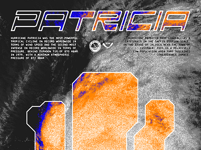 Hurricane Patricia Poster Design 90s band design edgy graphic design hurricane illustration logo poster ui