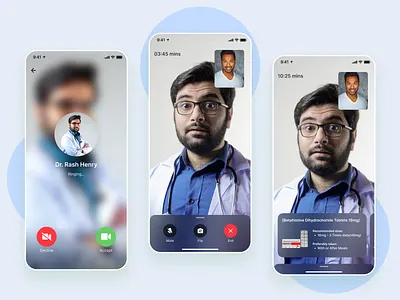 Healthcare App - Mobile Design call chat doctor doctor app health healthcare healthcare app medical medical app medication nurse video call
