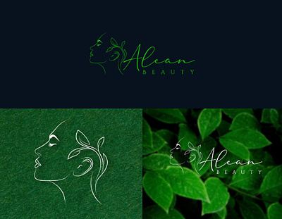 Alean Beauty Logo aesthetic beauty branding design graphic design illustration logo royal