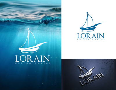 Lorain Canvas Logo boat branding canvas design graphic design illustration logo navy niddle