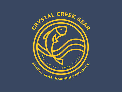 Crystal Creek Gear - Fish Pisgah Graphic badge branding design graphic design logo