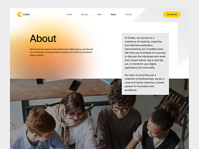 About Page - Creato Agency Website about page agency agency web agency website animation branding business company creative design agency landing page marketing agency pages portfolio project ui design ux design uxuidesign website work