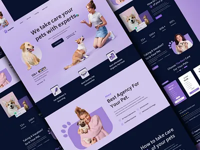 Pet Care Landing Page cat dog landing page landing page design pet pet care landing page uiux website design