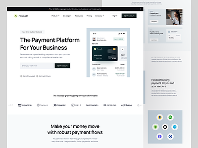 Finwealth - Landing Page branding design finance financial fintech graphic design homepage landing page mobile design payment paypal ui uidesign ux uxdesign uxerflow web app web design website wise