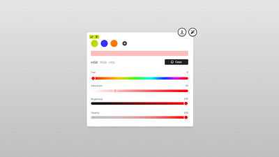 Color Picker panel & hover states color picker hover iconbuddy ui