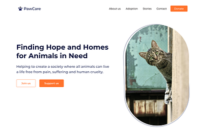 landing page for animal care landingpage ui design ux web design