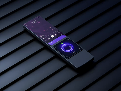 3D glass screen UI for Ava RC 3d adaptive ai android animation c4d circle control glass interaction motion music oem os player render sphere spotify ui voice