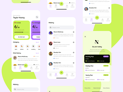 AI Chat mobile app ai app chat design lightmode mobile product ui ux
