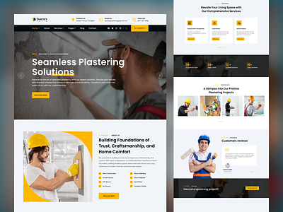 Plastering Website Design branding daily ui design figma landing design landing page landing page design landing page ui landing pages landingpage plastering startup trending ui uiux ux web web design webdesign website