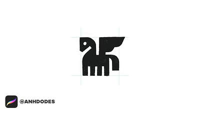 Mythical Pegasus logomark design process by @anhdodes - Anh Do 3d anhdodes animation branding business design graphic design horse icon horse logo illustration logo logo design logo designer logo for sale logodesign minimalist logo minimalist logo design motion graphics pegasus logo ui